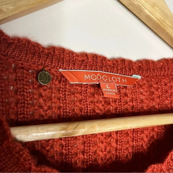 ☀️MODCLOTH Nostalgic Knits Eyelet Chantilly Lace 3/4 Sleeve Knit Sweater - Picture 10 of 12